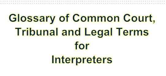 legal glossary for interpreters